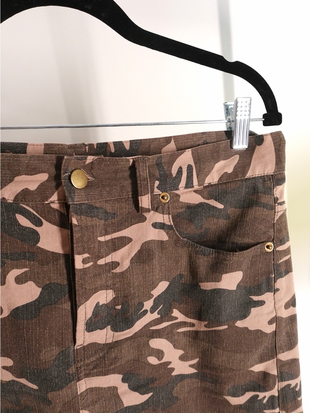 Camo Mini Skirt - Green / Tan by Olivaceous